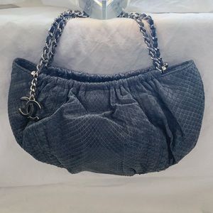 Chanel slate python clutch